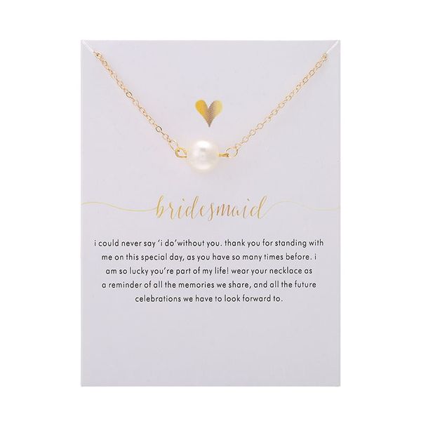 

elling no dogeared logo fashion jewelry bridesmaid imitation pearl plated silver pendant chocker necklaces for women gril gift