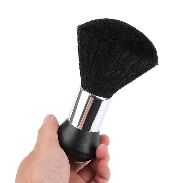 

elecool professional soft black neck face duster brushes bristle stylist barber hair hairbrush salon cut styling make tools, Silver