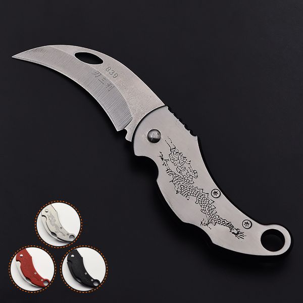 Frete Grátis New Promocional Folding Pocket Knife Mini Portátil de Aço Inoxidável Faca de Acampamento EDC Chaveiro Faca Facas de Presente Barato