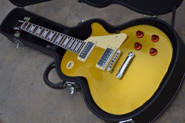 Frete grátis preço de atacado guitarra elétrica padrão lp de 6 cordas em dourado