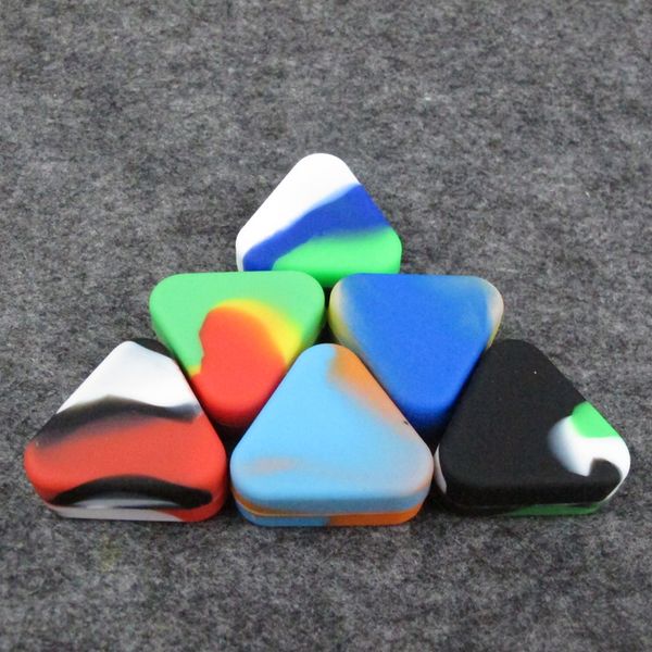 

Triangle Silicone Container Food Grade Small Rubber 1.5ML Nonstick Jars Dab Tool Storage Oil Multicolor Non-stick Wax Holder DHL Free