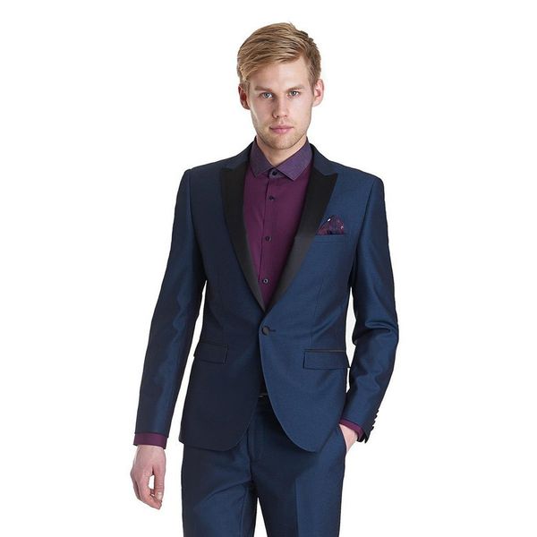 

custom navy blue slim fit men suits for wedding suits tuxedos groom man blazer (jacket+pants) prom bridesgroom wear, Black;gray