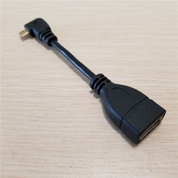 

10pcs/lot left angle elbow micro hdmi to hdmi type a male to female data extension short cable black 10cm
