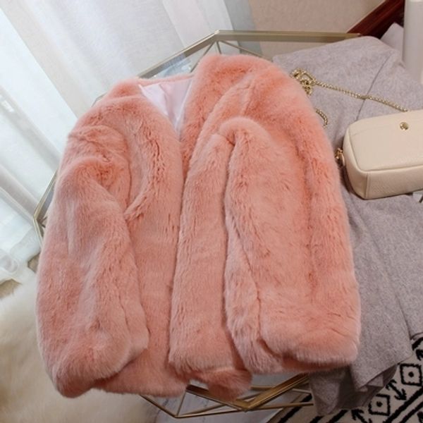 

2018 new style high-end fashion women faux fur coat s5, Black