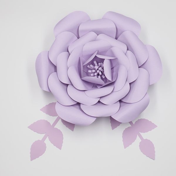 

1 piece flower+2pcs leaves giant large paper flowers for special events office spaces music festivals fashion and trade shows