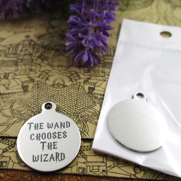 

40pcs--"the wand chooses the wizard"stainless steel charms more style for choosing diy charms pendants for necklace, Bronze;silver