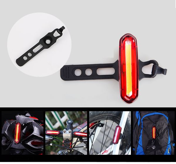 Luce posteriore per bicicletta ricaricabile USB da 120 lumen 3 modalità Fanale posteriore a LED per bicicletta Impermeabile MTB Luce posteriore per bici da strada Lampada di sicurezza