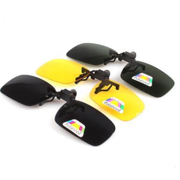 

new polarized day night vision clip-on flip-up lens driving glasses polarized sunglasses night vision glasses 4 colors, White;black