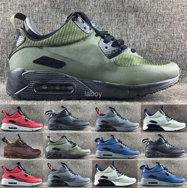 

2017 new air mid wntr mens running shoes 90 army green black man athletic sports sneakers brand 90s trainers shoes designer chaussures