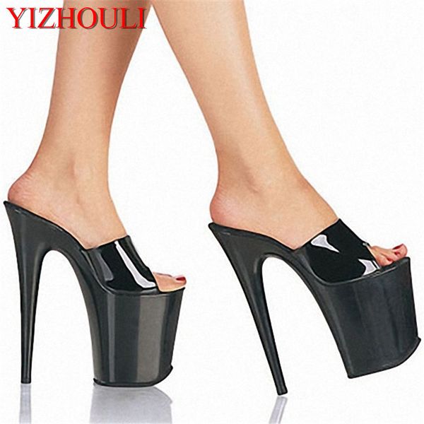 

Высокие каблуки 20 см сандалии платформы Peep Toe высокий каблук платформы Полюс тане
