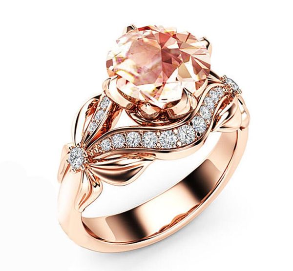 

zircon inlaid with hollow butterfly rose gold wedding rings for women rhinestone bow engagement ring for female jewelry, Silver
