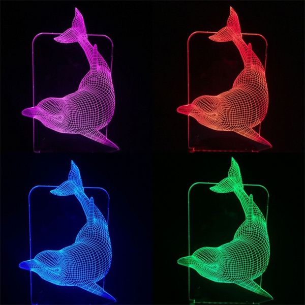 

dolphin visually colorful 3d lamp originality new strange stereoscopic led night light luxo jr easy to use 25gb dd