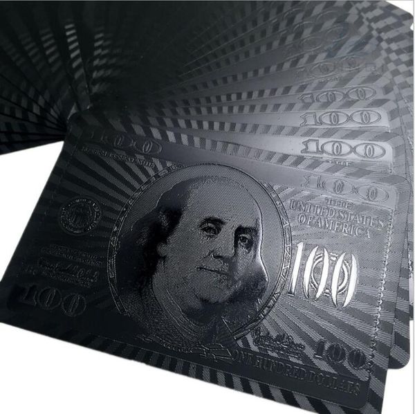 Carte da gioco nere impermeabili in plastica di qualità da poker Collezione in edizione limitata Diamond Poker Card Regalo creativo Standard 5 disegni