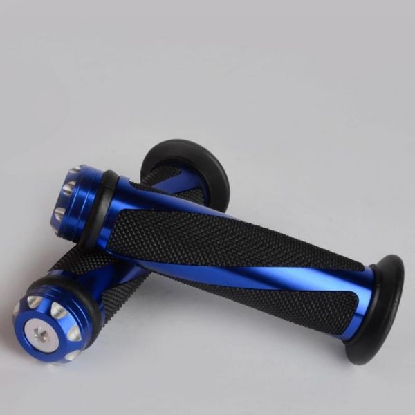 

new blue aluminum grained rubber motorcycle handlebar hand grips 7/8" 22mm for motorcycles with 7/8 inches diameter handlebars