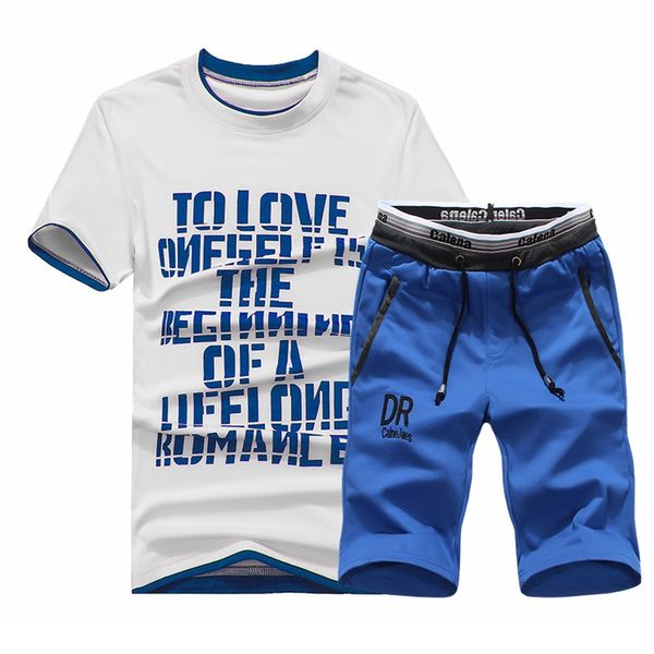 

mens fitness tracksuit set summer casual sporting suit fashio men shorts sets short -sleeved active shirt shorts casual outwear suits, Gray