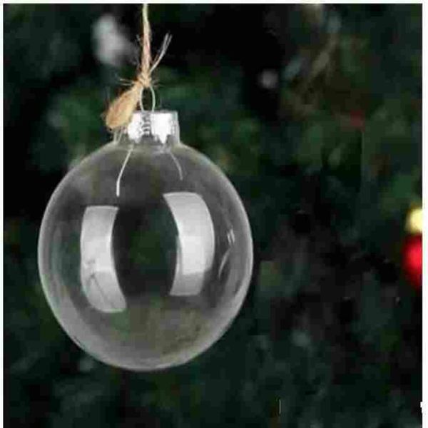 

christmas tree glass balls ornament christmas decoration 80mm clear balls xmas party supplies hanging baubles balls
