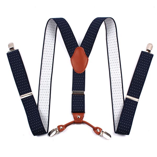 

european and american fashion y type suspenders men and women leather elastic shoulder straps fy18110104, Black;white