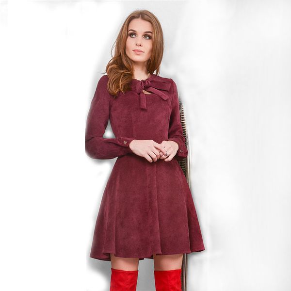 

2018 new autumn winter velvet warm dress vestidos women elegant vintage long sleeve dress wine red party mini dresses, White;black