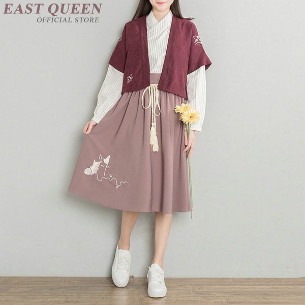 

hanfu women ancient chinese clothing han dynasty chinese folk clothing cosplay dress ff946, Red