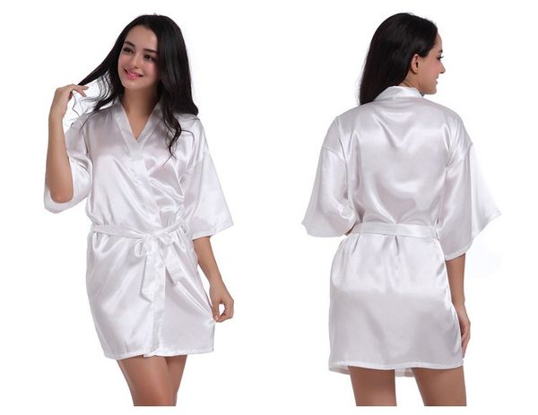 

2018 nightgown kimono robes satin bridesmaid silk women's wedding sleepwear bridal robe dressing gown short osnns