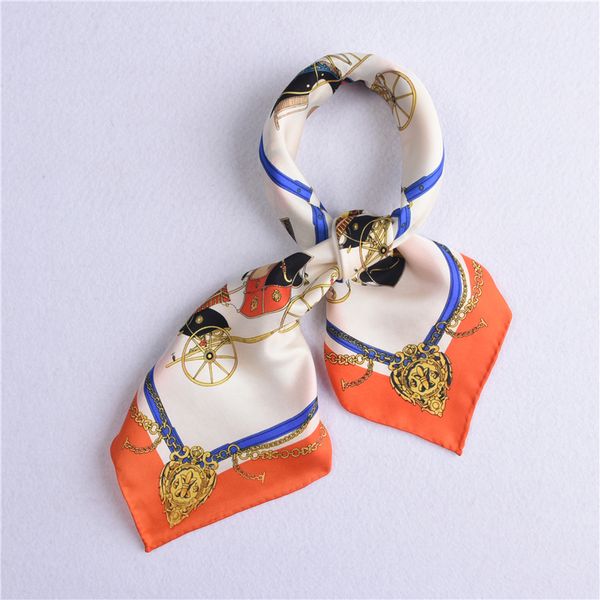 

carriages print 100% silk scarf neckerchief small square silk scarfs women's fashion head scarves headband 21" x 21