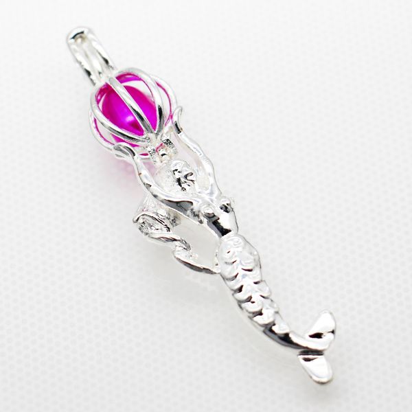 

design mermaid pearl cage pendant necklace, designed for girls's necklace ( pearl sold separately), Bronze;silver