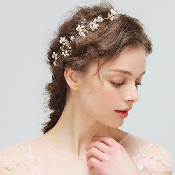 2019 Elegant Tiara Hairwear Silver Pearl Headband Crystal Hair Jewelry Wedding Hair Accessories Romantic Bridal Head Chain Headdress From Linxle