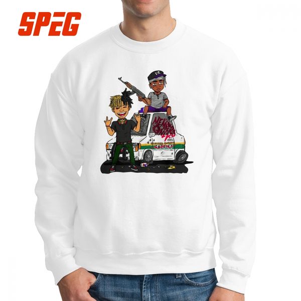 

xxxtentacion sweatshirts man funny 100% cotton crewneck pullovers classic hoodies, Black
