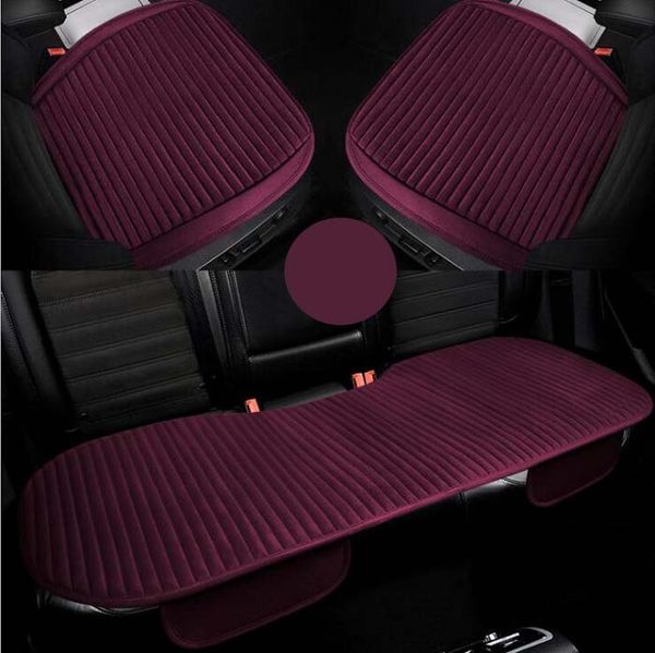 

car front/back seat covers luxurious strip design warm winter universal fit suv sedans chair pad cushion mat antiskid short fur