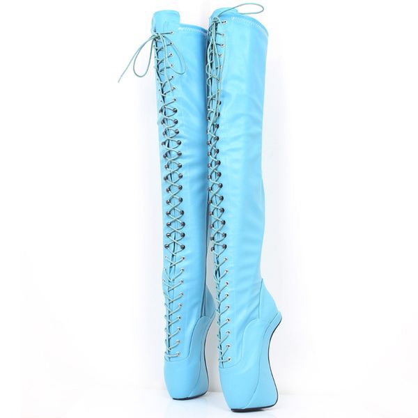 

18cm heel height round toe hoof heel platform party over-the-knee- boots us size 5.5-14.5 no.mt1828, Black