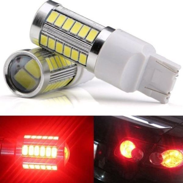 

2pc strobe flashing blink t20 7443 w21/5w car led light 33smd bulbs for universal car brake parking lights lamps strobe white 12v
