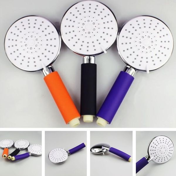 

high grade showers 3 color handheld sprinkler abs round multifunctional plastic shower plastic shower head large t7i154