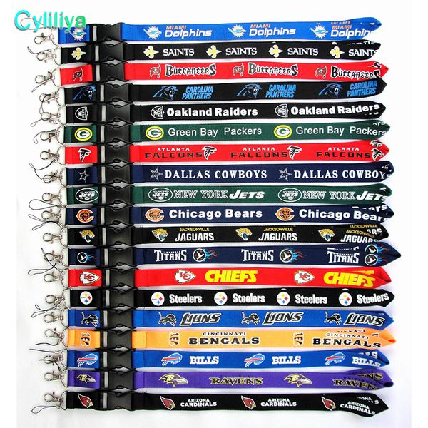 

Football team lanyard id card badge holder detachable keychain for xma gift ale hipping