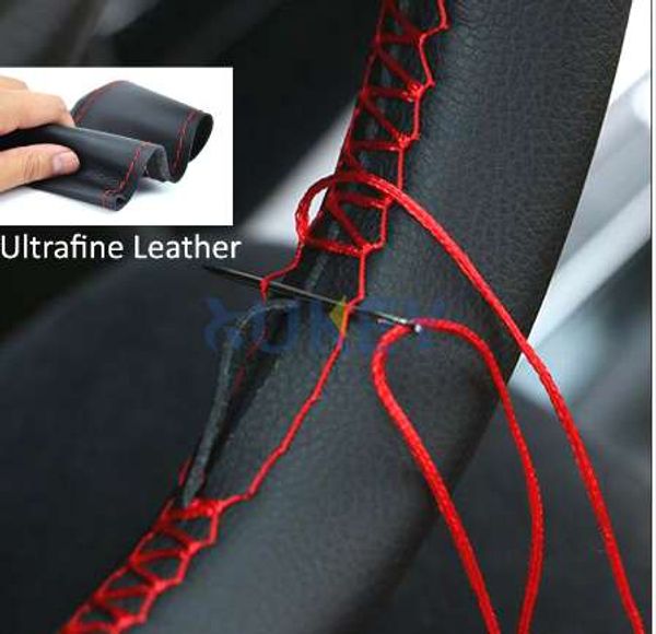 

ultrafine fiber leather hand sewing diy car steering wheel cover steering-wheel covers for ford focus 2 3 kia benz smart nissan