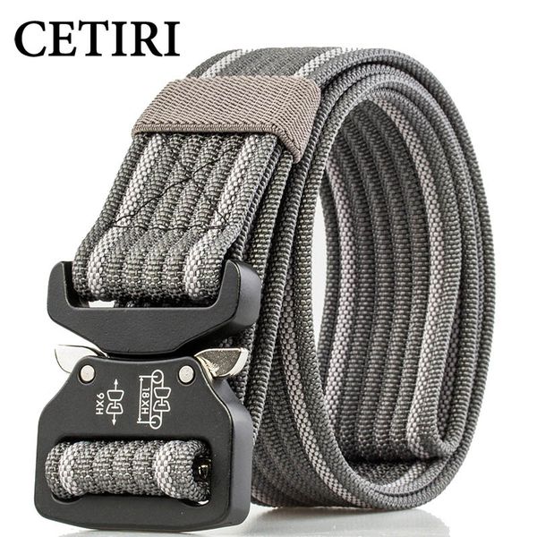 

cetiri male tactical belt,1.5 inch stripes army quick release buckle belt for men adjustable hunting combat belts, Black;brown