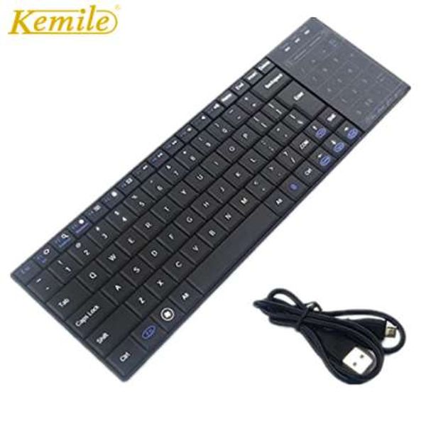 Bluetooth-Tastatur mit Touchpad, ultraschlanke Mini-Wireless-Tastatur, TouchPad-Maus für iOS, Windows und Android mit Doppelfunktion