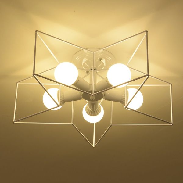 

simple creative pentagram lighting modern personality bedroom led ceiling light children's room guest room dining room lights library l
