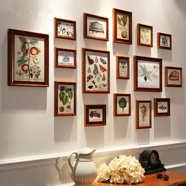 

16 pcs/set wooden p frame family,vintage picture frames sets,collage p frames,picture frame wall,cadre p home decor