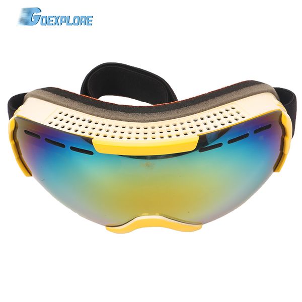 

goexplore double layer ski goggles women large spherical 100% uv protection anti fog outdoor snowboard snow goggles men