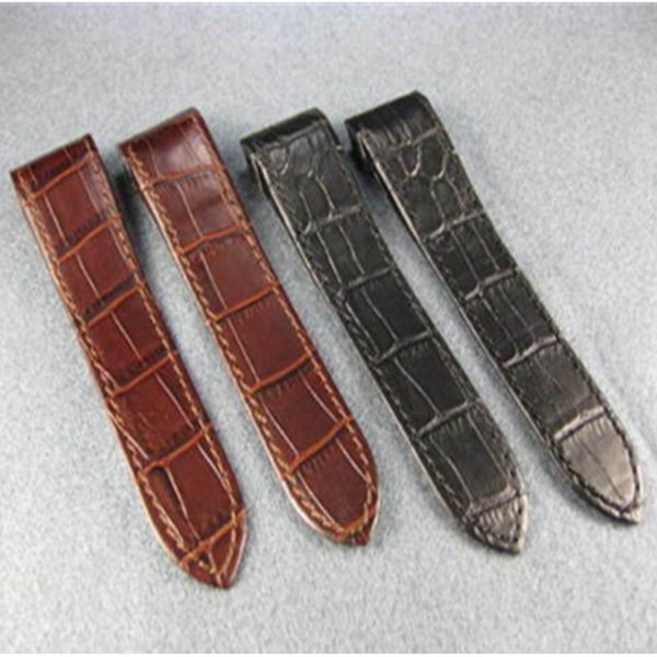 

new black / brown 23mm grain leather strap for 100 chronograph watch band + tools