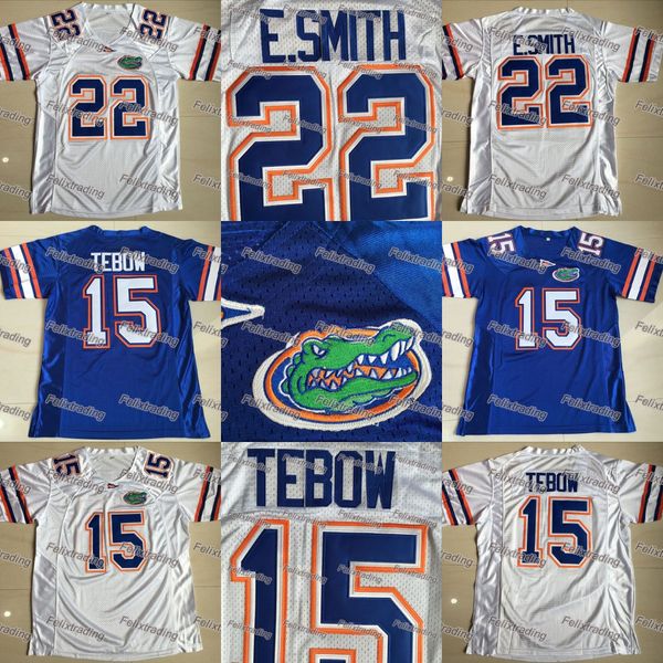 

Florida Gators Jersey 15 Tim Tebow Jersey 22 Emmitt Smith Movie Jersey Men White Blue Free Shipping