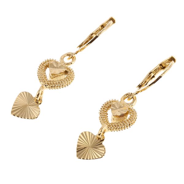 

double heart charm dangle earrings heart charm earrings jewelry africa gift, Silver