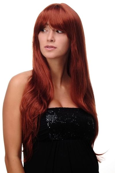 

perÃ¼cke rot kupferrot lang scheitel wig ca. 70cm 3111-350, Black;brown