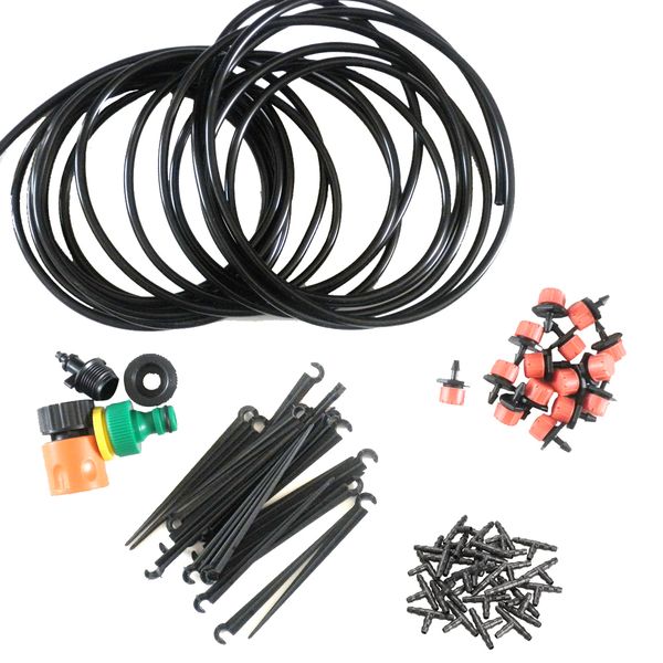 

25m diy micro drip irrigation system plant self watering garden hose kits hogard