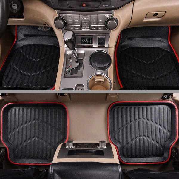 

Car-pass Universal Car Floor Mats For Auto Anti-Slip Mat Red Black Car Floor Mats Car Styling Interior Auto Floor Mats