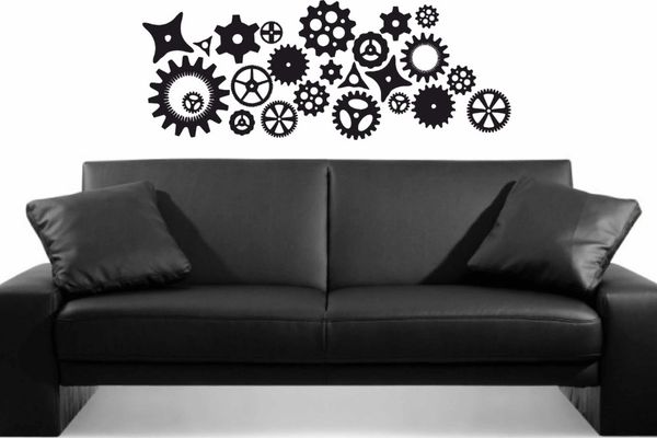 Twenty Five Steampunk Gears And Cogs Wall Stickers For Living Room Home Decor Bedroom Decoration Decals For Home Decals For Home Decorating From
