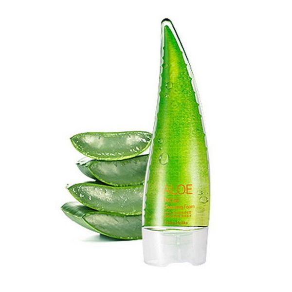 

holika holika aloe facial cleansing foam 150ml face cleanser moisturizing oil control soothing aloe vera facial cleanser