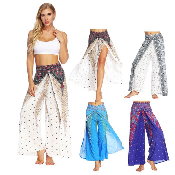 

yoga pants women high waist printed loose thin lantern style loose outdoor pants thailand bohemia fitness sport dockers trousers, White;red