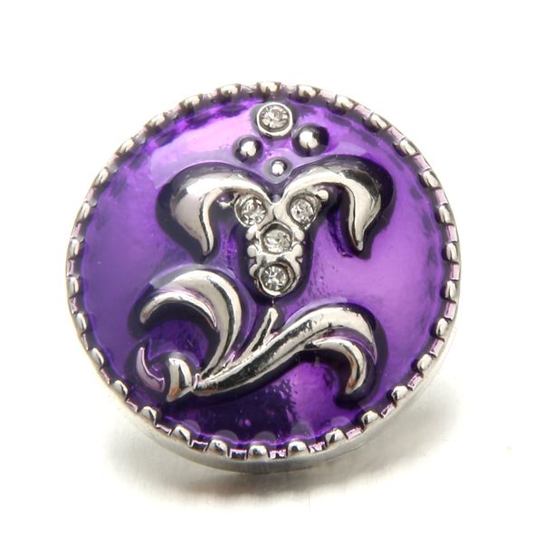 

new snaps jewelry oil painting rhinestone flower snap buttons fit leather silver 18mm snap button bracelet