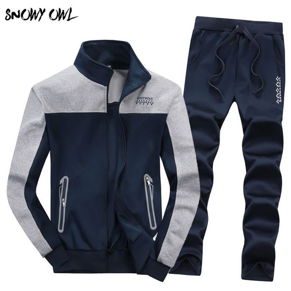 

wholesale-2017 new men sportwear sports set male gym clothing jogger jogging suit running outdoors tracksuits plus size m-3xl 88wy, Black;blue